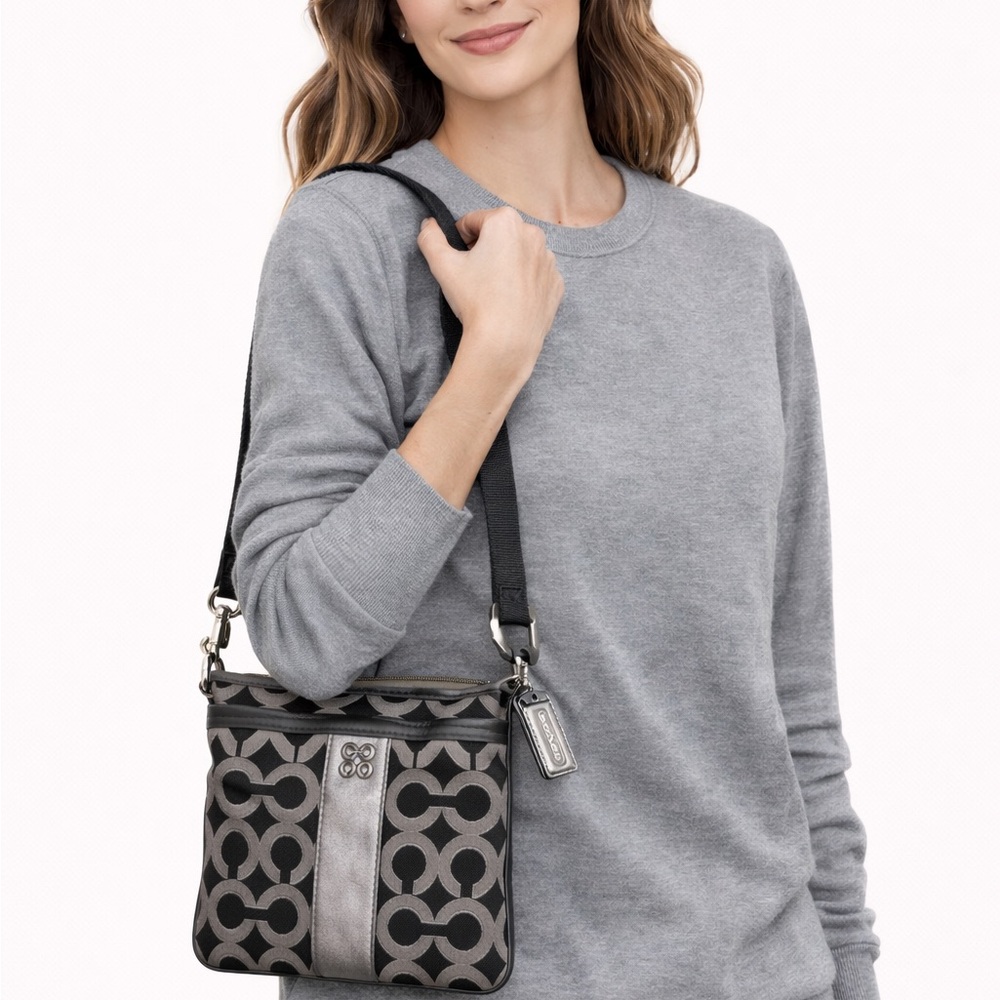 Coach Black and Gray Crossbody Bag